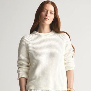 Quince Cream Women's “100% Organic Cotton Fisherman Crew Sweater”